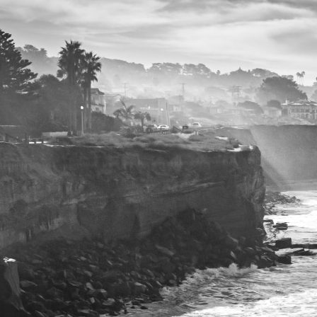 A resilient coastline viewed in changing weather