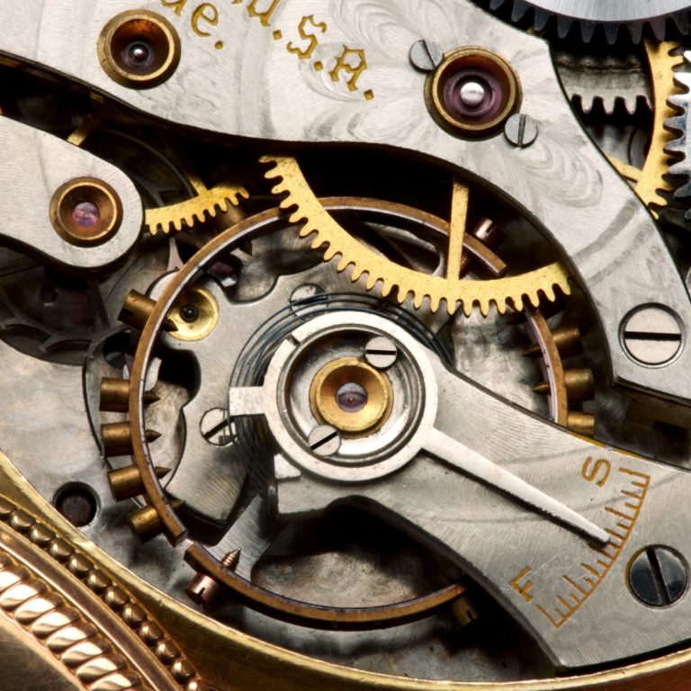 Close detail of a precision mechanical movement